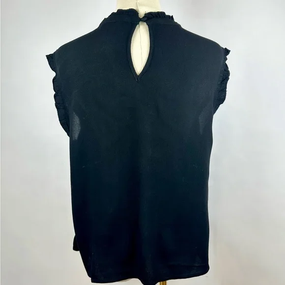 Grade & Gather Sleeveless Blouse, Black, Size L - Picture 4 of 7